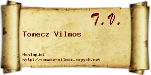 Tomecz Vilmos névjegykártya
